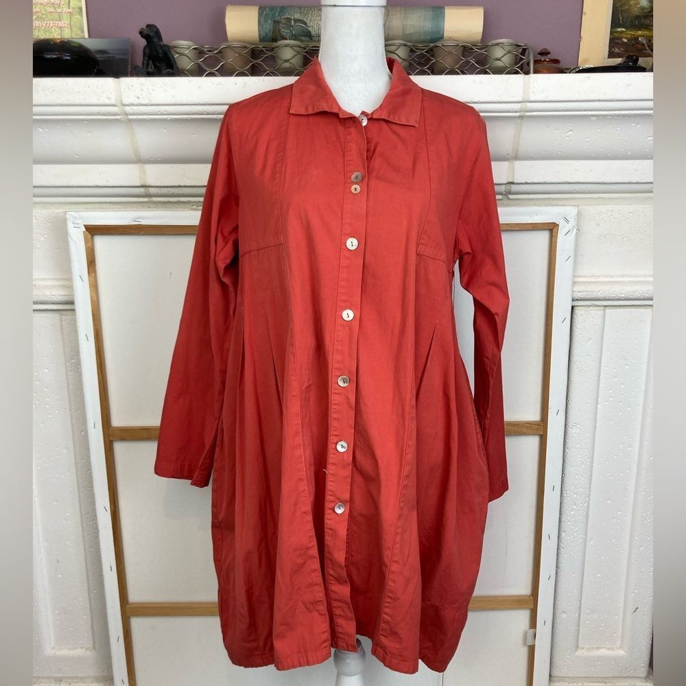 Eleven Stitch Design whimsical button up dress w/pockets oversized